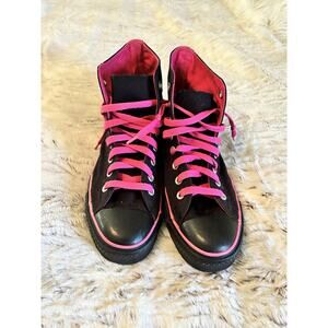 Converse High Top Hot Pink And Black Womens Size 9 Men’s Size 7